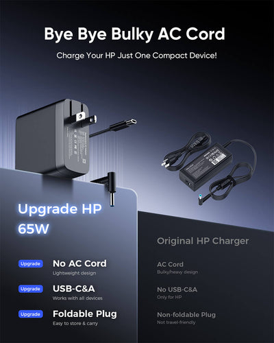 HP 65W laptop charger