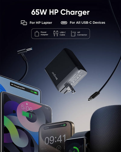 HP 65W laptop charger